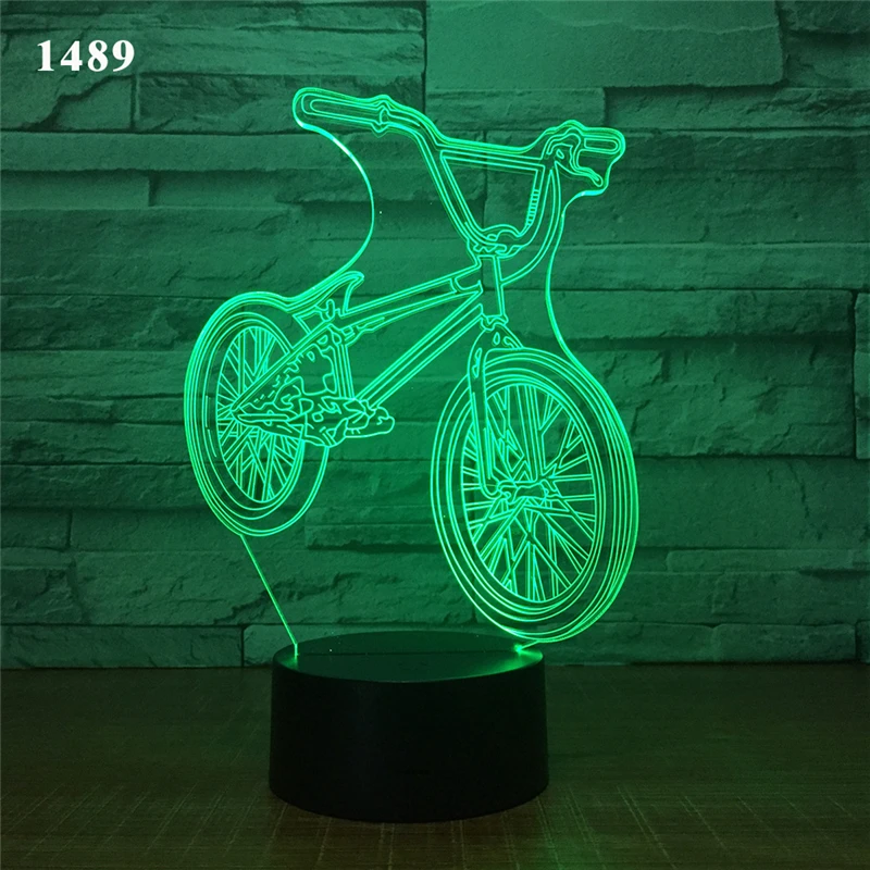 3D ночник Экстремальный мотоцикл модель велосипеда светодиодный RGB Иллюзия