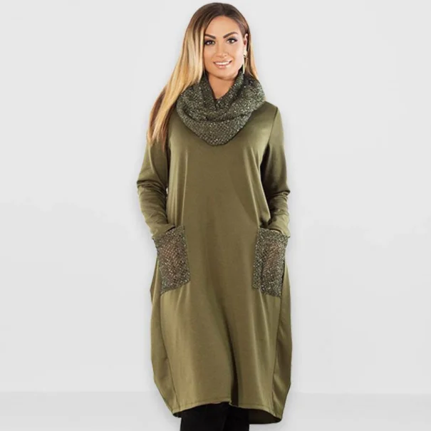 Женское платье с большим карманом большие размеры весна осень 2020 сексуальные