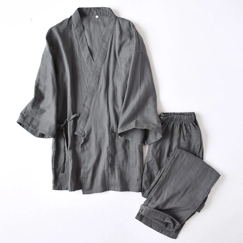 Кимоно одежда для сна мужчин традиционный японский халат пижамный комплект