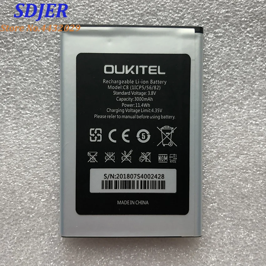 100% Новый аккумулятор для Oukitel C8 3000 мАч специальный запасной мобильный