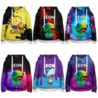 Детская 3d Толстовка Leon and Star с капюшоном для стрельбы, свитшот для мальчиков и девочек, куртка с длинным рукавом в стиле Харадзюку, пальто, одежда для подростков