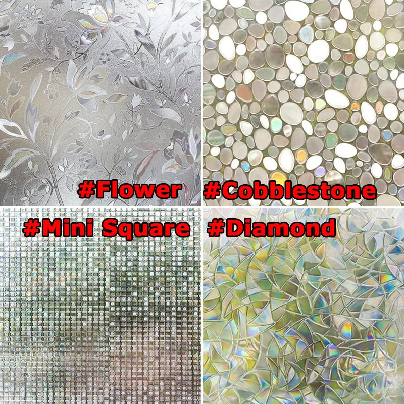 

45x100cm/45x200cm 3D Rainbow Window Film Privacy Decorative Film Glass Window Stickers