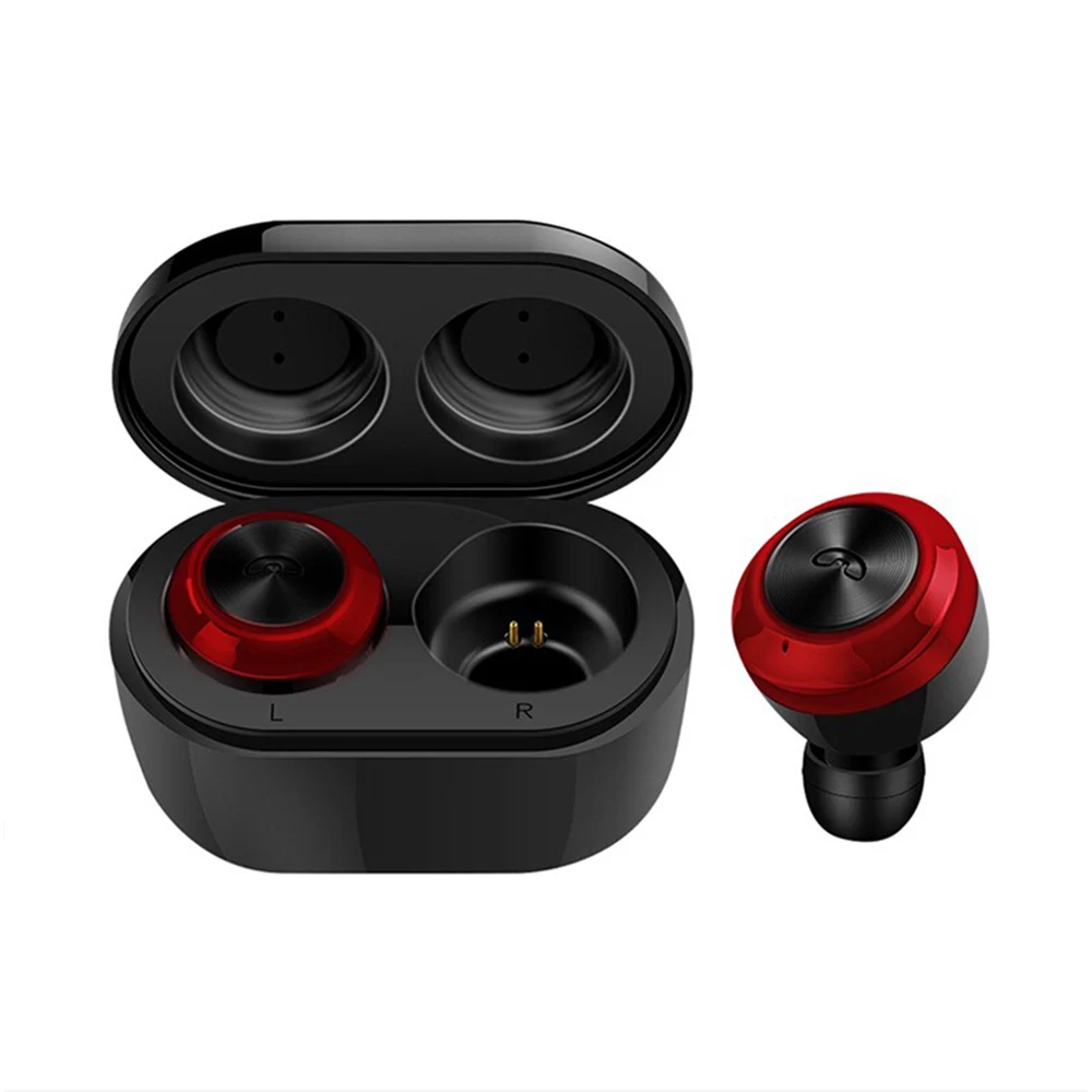 Black red KISSCASE, оригинальная Беспроводная бинауральная bluetooth-гарнитура 5,0, автоматическое подключение, HIFI, длительное время ожидания, быстрое зарядное устройство, спортивные наушники, мода - Цвет: Black red