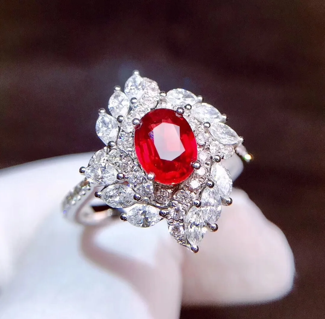 Ювелирные украшения GRS cert Pure 18 K золотые ювелирные изделия с натуральным красным