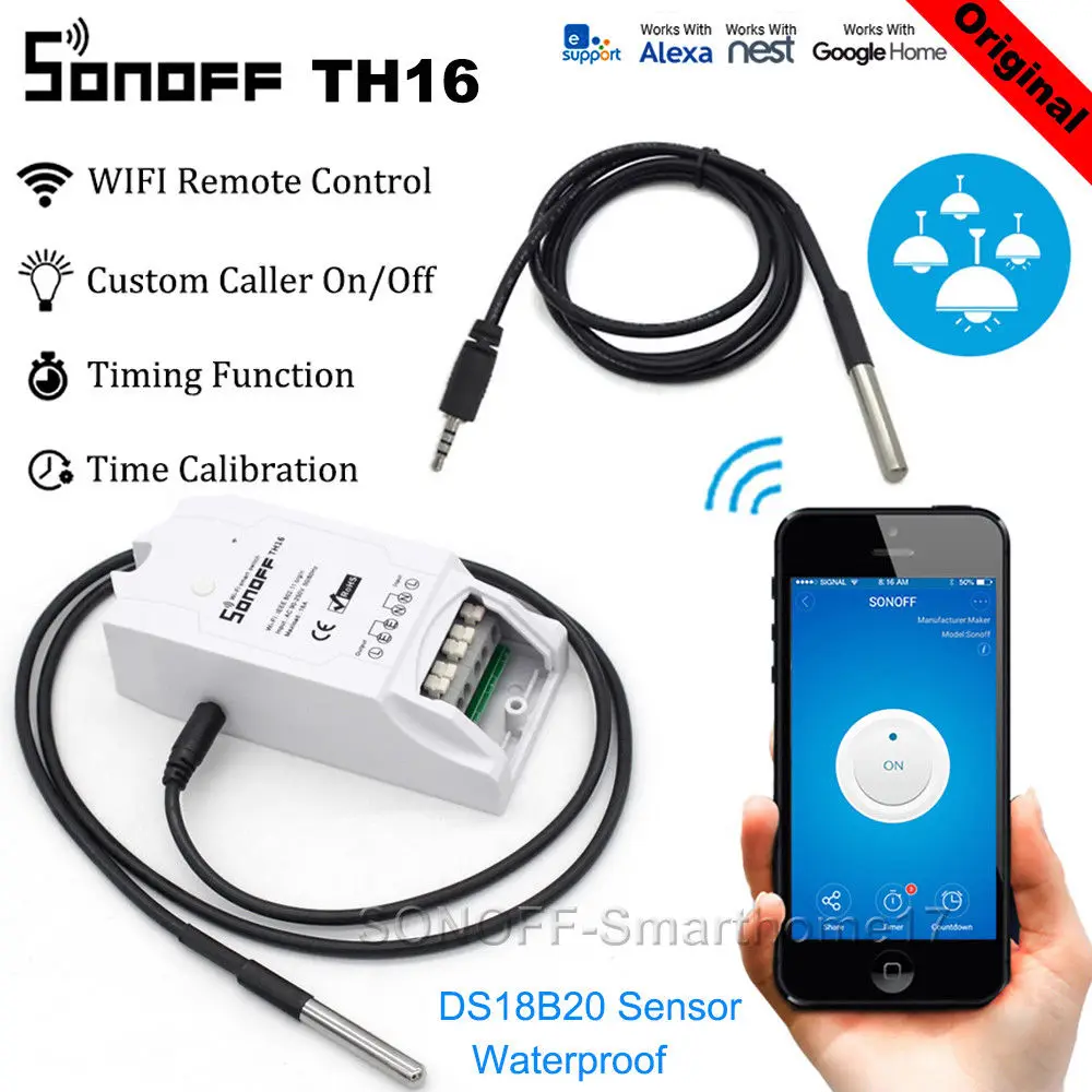 Умный Wi Fi переключатель Sonoff TH16/TH10 с мониторингом температуры и влажности|Модули