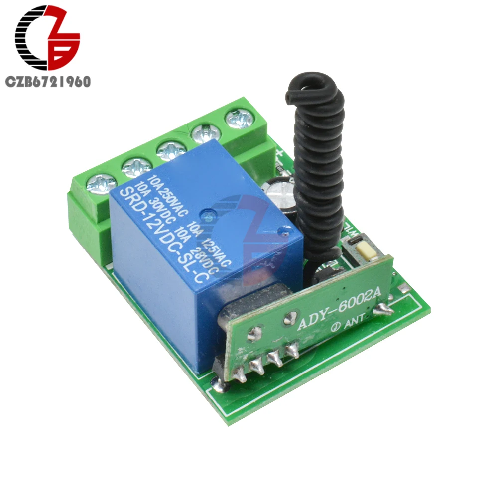 DC 12 в 1 канал 433 МГц беспроводной релейный модуль RF пульт дистанционного