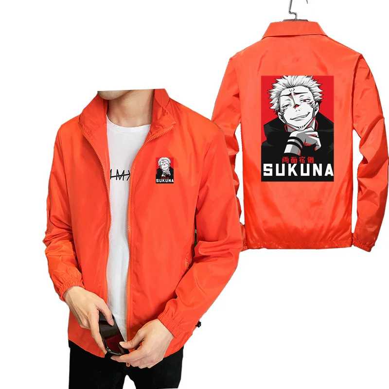 Куртка мужская с длинным рукавом аниме Повседневная ветровка большие размеры