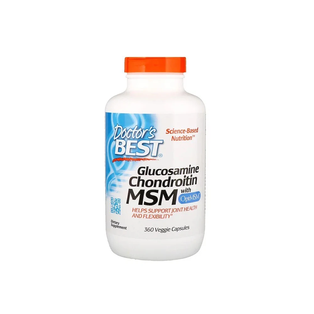 Глюкозамин и хондроитин Doctor's Best Glucosamine Chondroitin With MSM 120 вег. капсул | Спорт