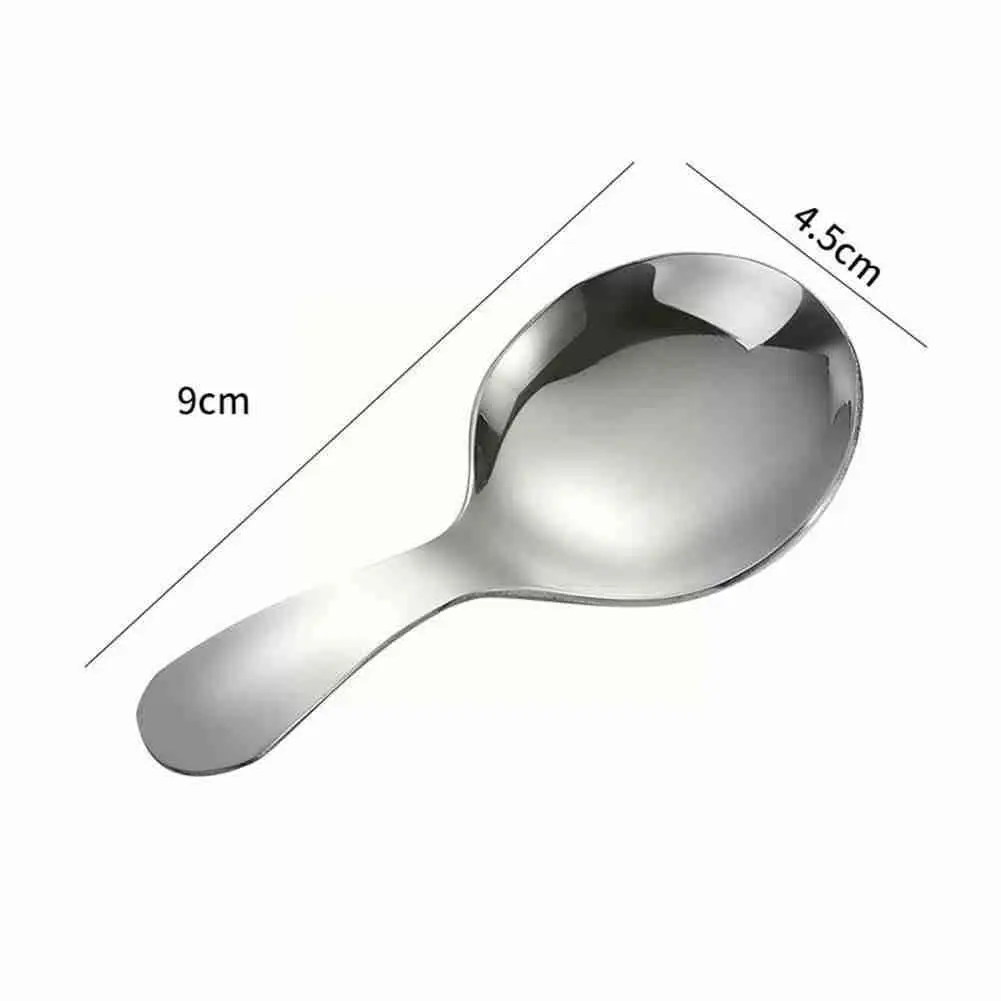 

Steel Short Handle Soup Spoon Small Round Spoon Tea Dessert Ice Creative Spoo Cream Seasoning Tableware Spoon Children F7V2