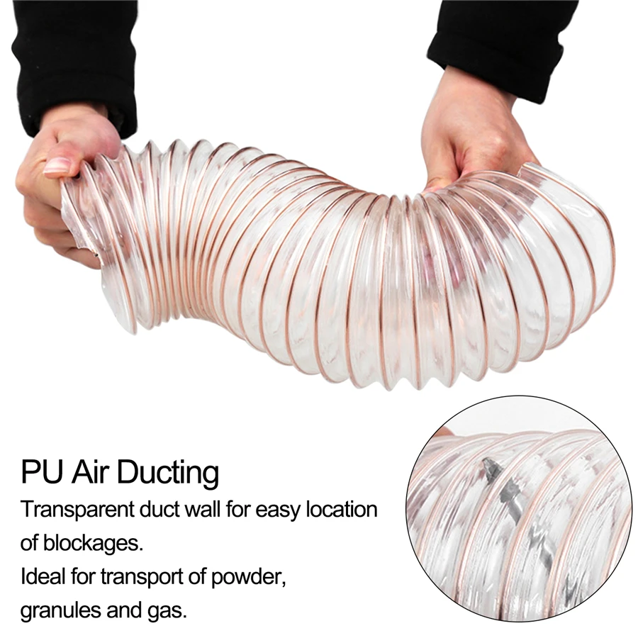 Шланг для воздуховода 2 м 100 мм полиуретановая трубка со стальным проводом