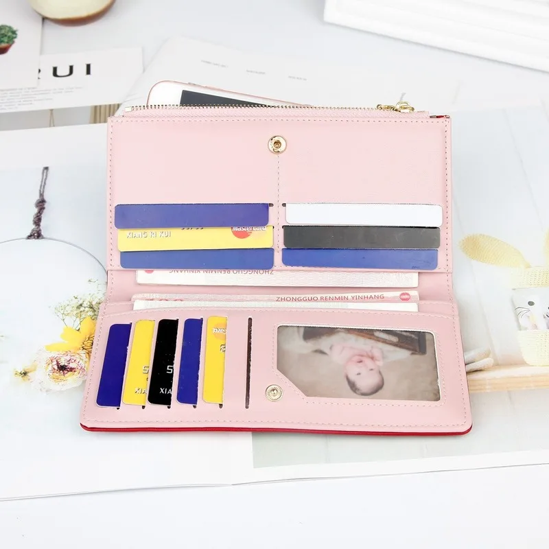 

Women Multifunctional Buckle Card Holder Long Wallet Small Sheep Tassel Zipper Trendy Clutch Bag Purse