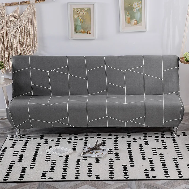 Universal Size Sofa Bed Cover Armless Elastic Couch Covers Folding Seat Slipcover Washable Stretch Covers Cheap Home Hotel