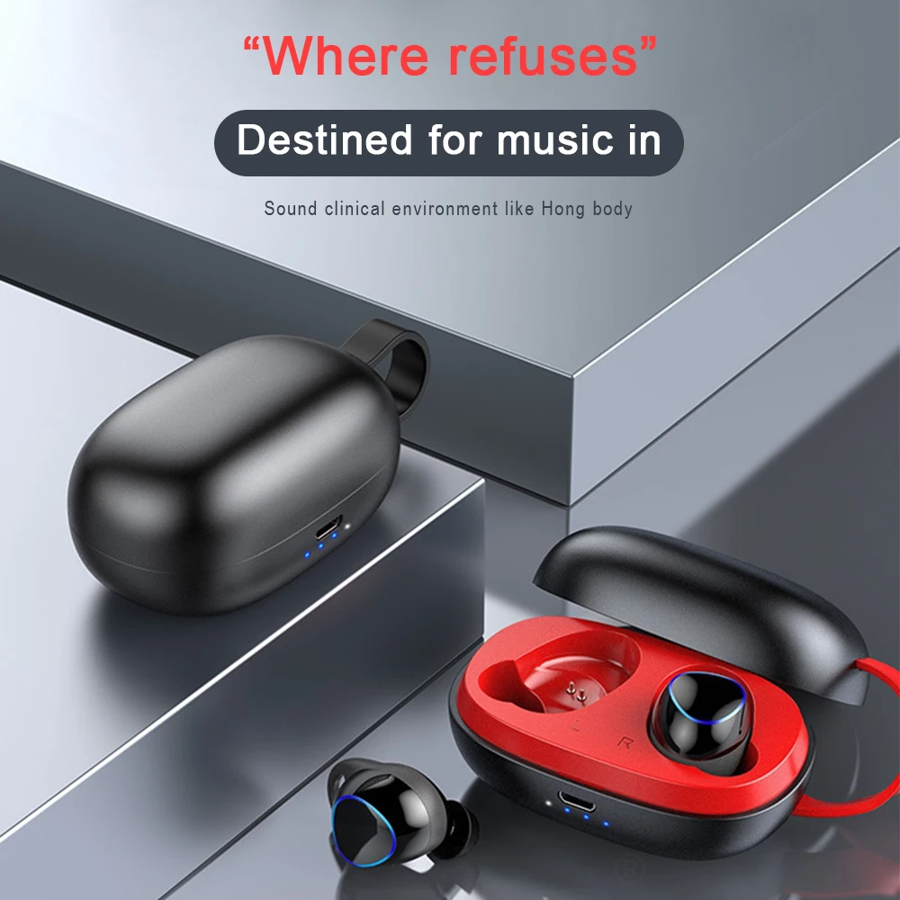 TWS беспроводные Bluetooth V5.0 наушники сенсорные мини вкладыши спортивные 3D Hi Fi стерео