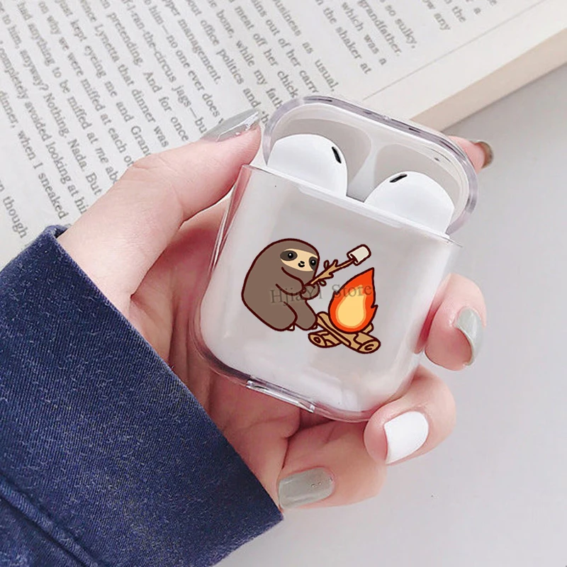 

Костер маска ленивого наушники чехол для Apple AirPods 1 2 мягкий прозрачный чехол из материала TPU для Аксессуары для Airpods