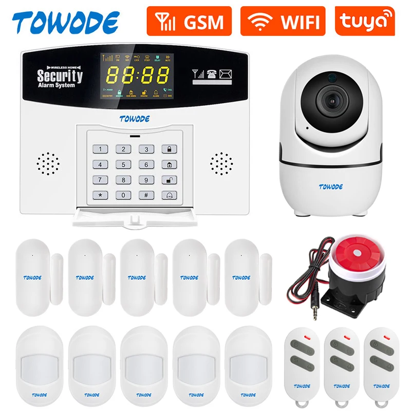 

Смарт-система сигнализации TOWODE W210 Tuya, Wi-Fi, GSM, с ЖК-дисплеем