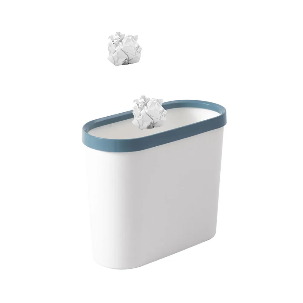 

HPDEAR Plastic Wastebasket, Rectangular Slim Trash Can, Narrow Trash Bin, Garbage Can for Bedroom Bathroom Kitchen