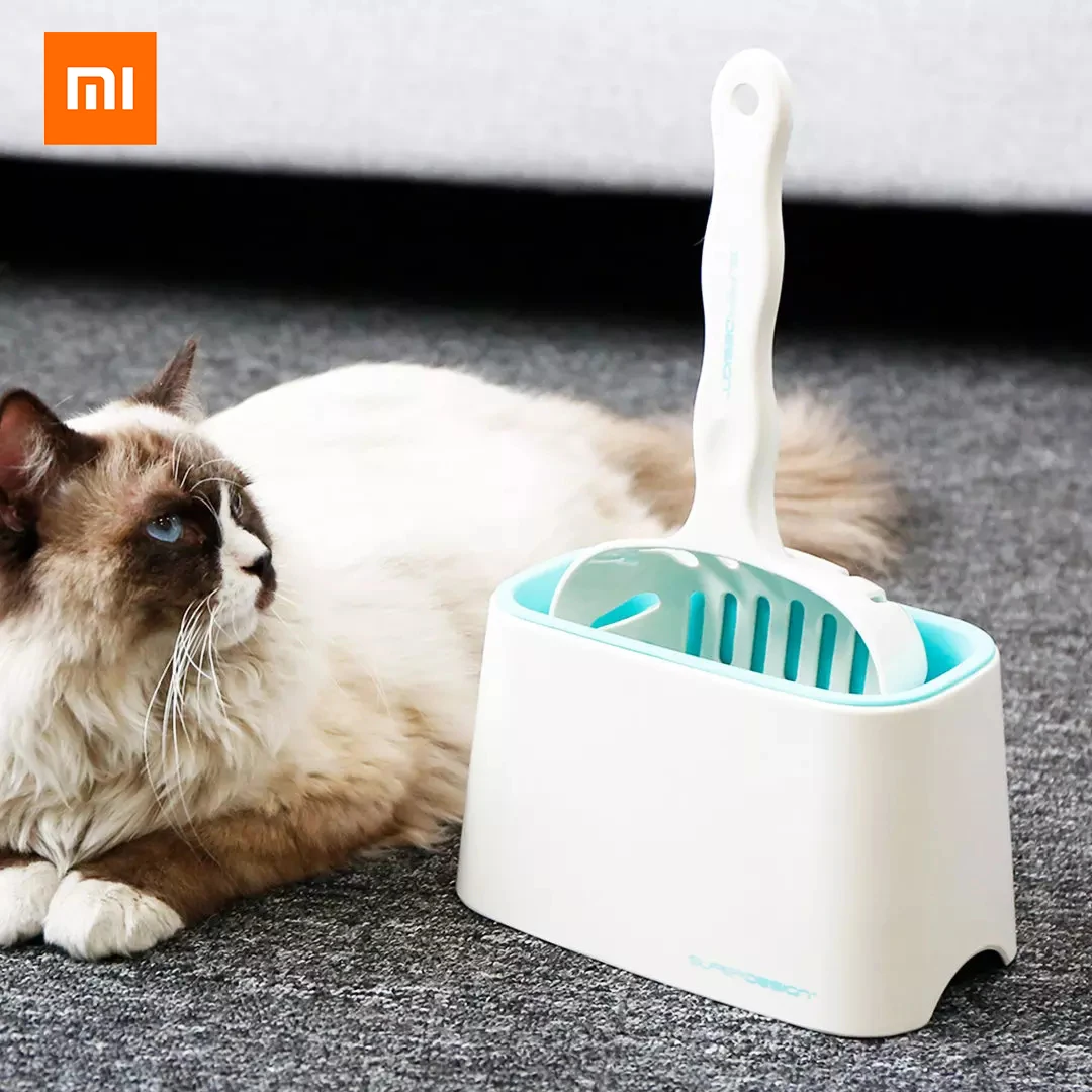 

Новые товары для домашних животных Xiaomi, набор ковшей для кошачьего туалета, белая утолщенная база ковша для кошачьего туалета удобна для хр...