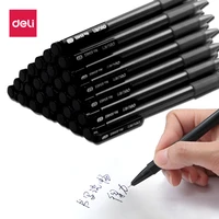 deli 1pc 0 7mm press ballpoint oil pen blackbluered plastic gel neutral multi function school stationery office supplies