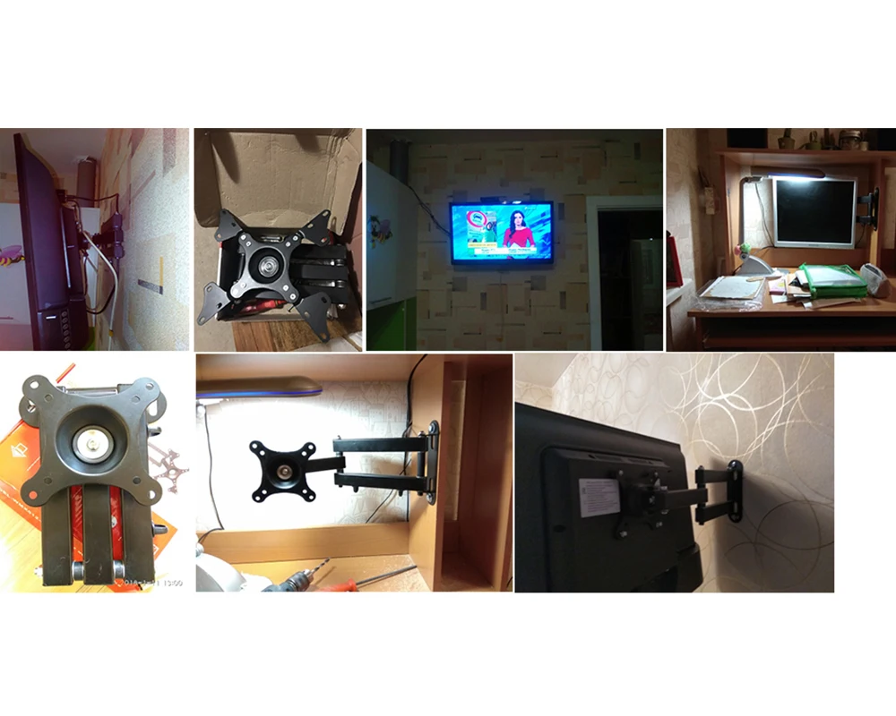 

IXUR Suitable For 10-32 inch LCD Computer Monitor Wall mount Rotatable / Retractable Display wall bracket