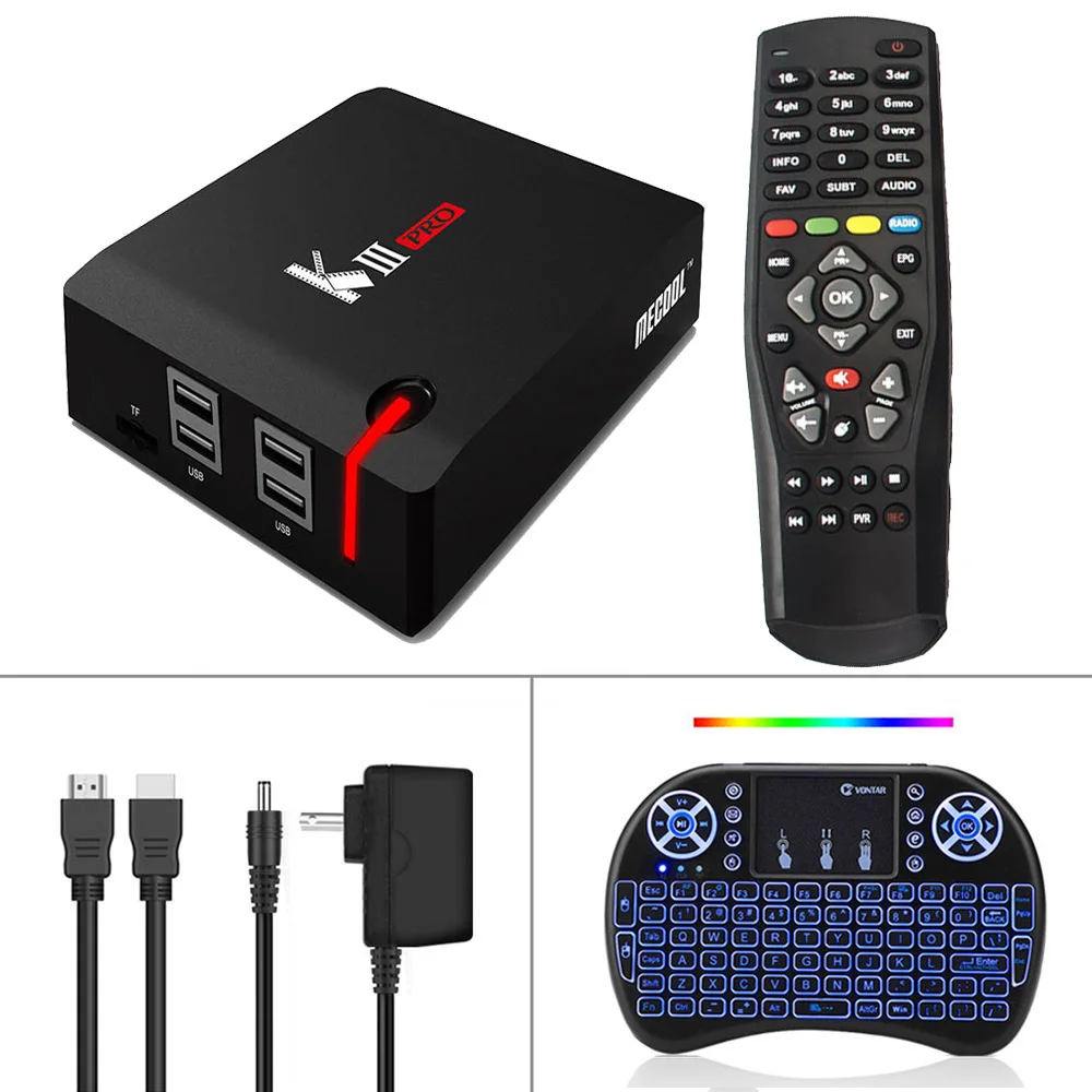 MECOOL KIII PRO DVB-S2 DVB-T2 DVB-C декодер Кода Android 7,1 ТВ коробка 3 Гб оперативной памяти, 16 Гб встроенной памяти, K3 Pro Amlogic S912 Octa Core 64bit 4K комбинированный набор компьютерной приставки к телевизору - Цвет: Add  Backlit i8