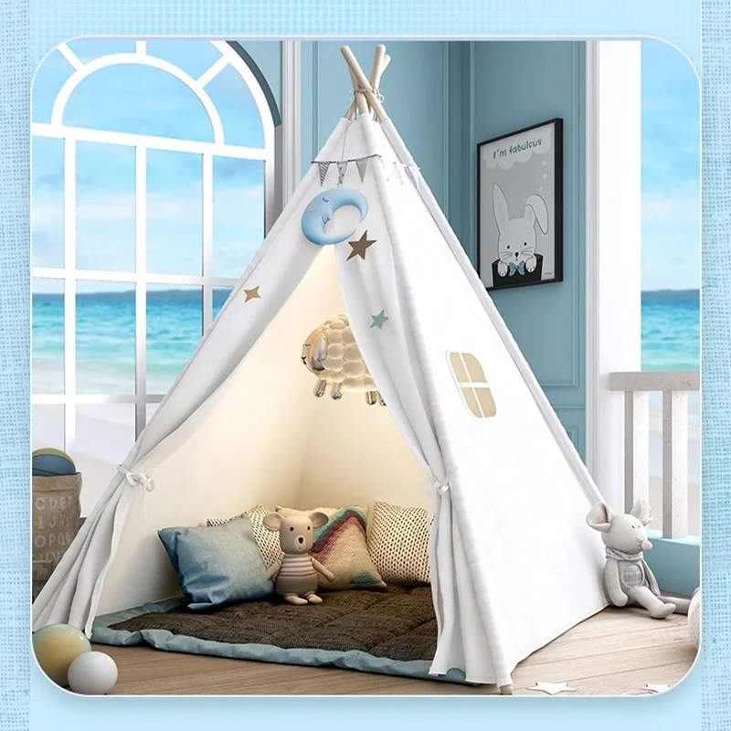 1.35M Children’s Tent Tipi Portable Kids Wigwam Indoor Indian Playhouse Outdoor Camping House for Child Baby Play Tent Gift