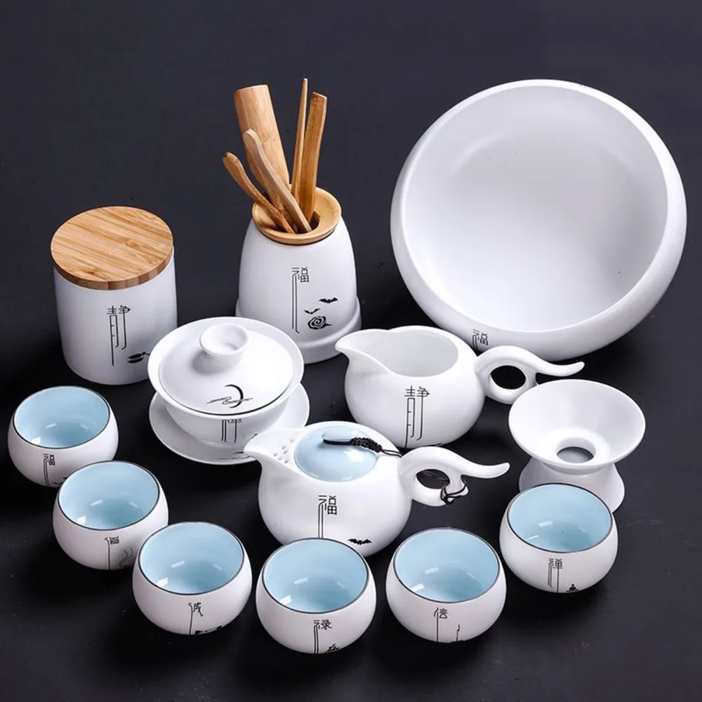 

Kitchen Bar Counter Supplies Tea Set Home Porcelain Kungfu High End Office Reception Chinese Style Fashion Simple Modern