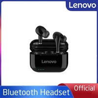 lenovo lp1s tws bluetooth earphone sports wireless headset stereo earbuds hifi music with mic for android ios smart phone