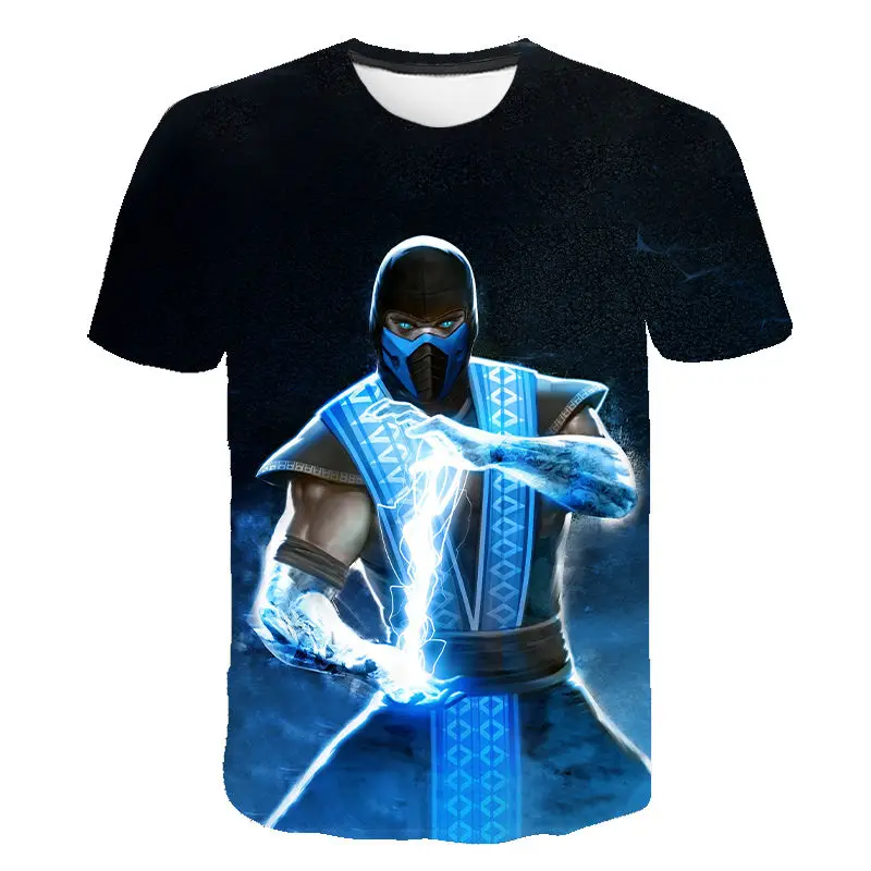 

3D Mortal Kombat 2021 Fighting T-shirt Men's Game Children's Short Sleeve Boys Girls Children's Tops
