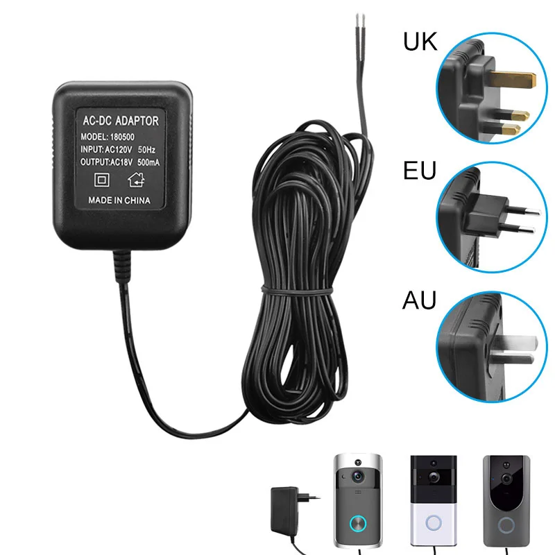 EU, US, AU, UK Plug, 18 в, зарядное устройство переменного тока, трансформатор, зарядное устройство для eken, Wifi, беспроводной дверной звонок, камера, адаптер питания, IP, видео домофон, кольцо
