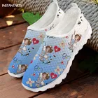 Женские кроссовки для кормления INSTANTARTS, синие и белые градиентные слипоны, летняя рабочая обувь, дышащие кроссовки с принтом для медсестер и девочек