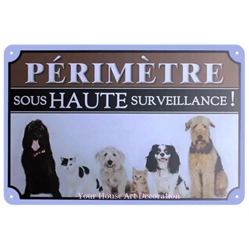 Металлическая табличка для собак винтажная жестяная вывеска металлическая