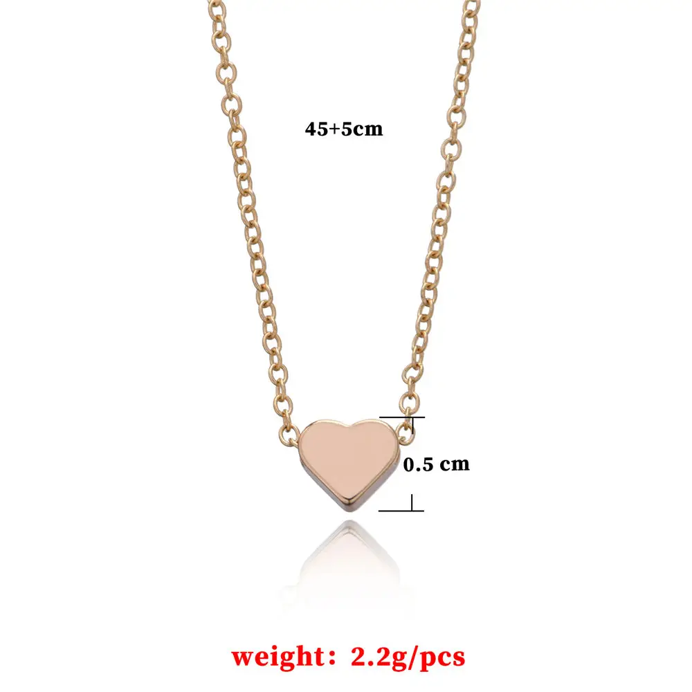 

Trendy Tiny Heart Initial Pendants Necklace For Women Geometric Simple Choker Necklace Bijoux Statement Chic Party Jewelry Gifts