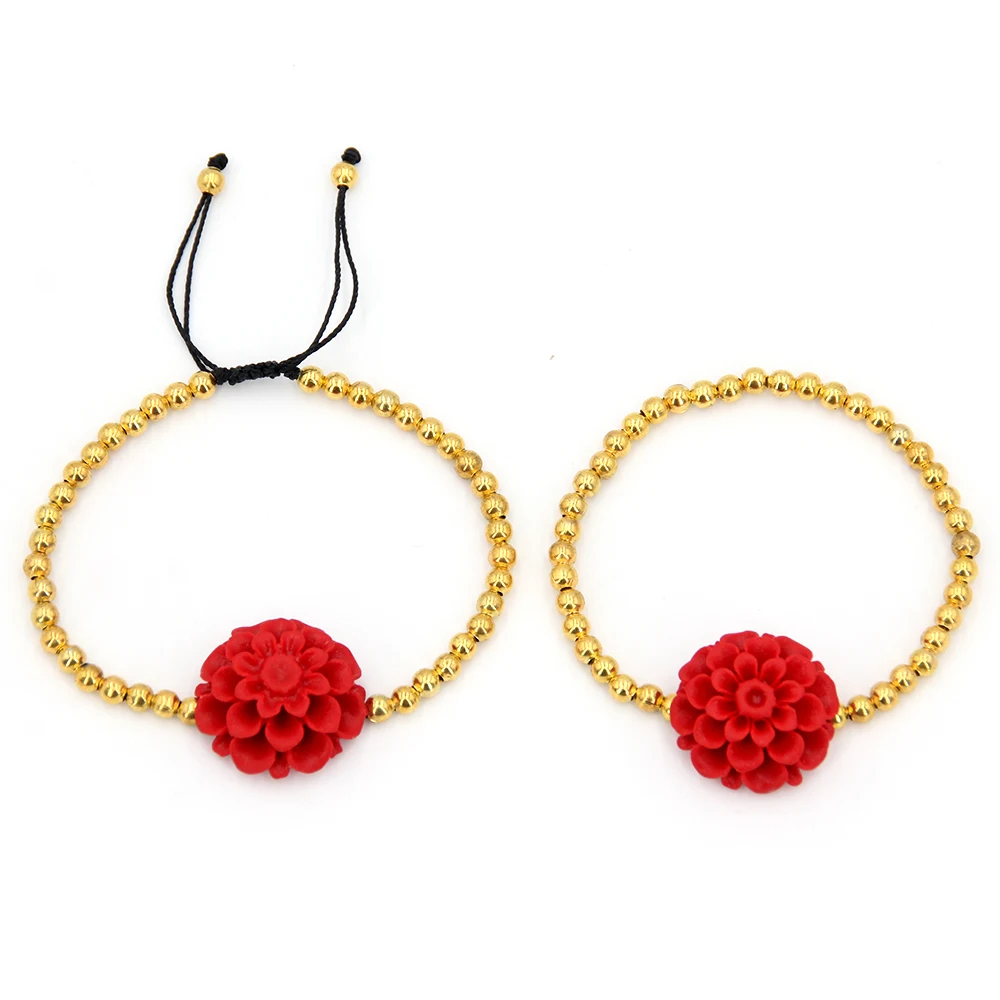 Элегантный браслет Роза красные цветы Cinnabar женские ювелирные изделия красивый