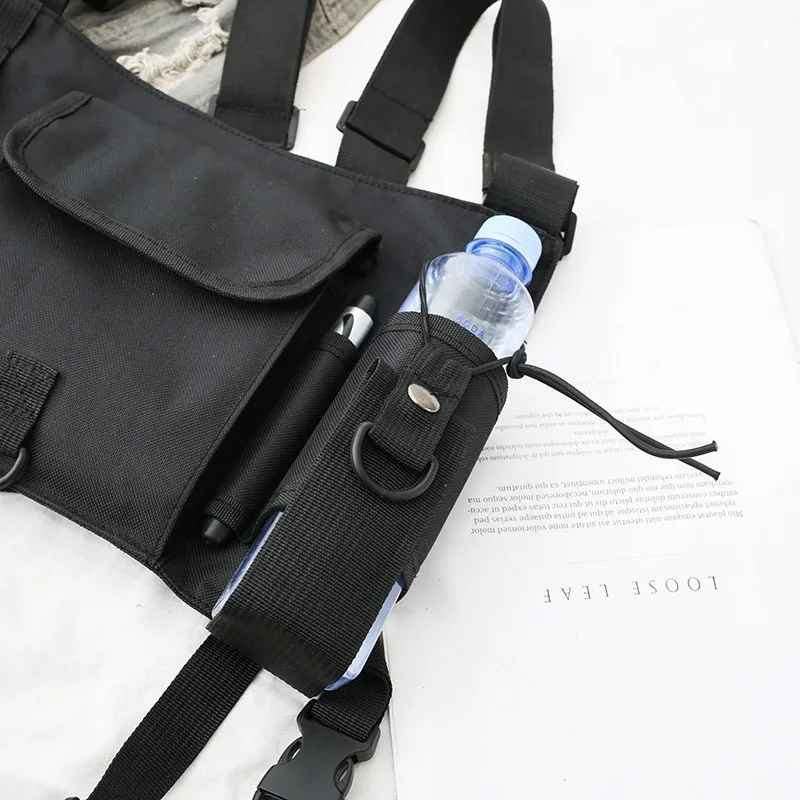 

ELVASEK Fashion Bullet Hip Hop Vest Streetwear Bags 2020 New Functional Tactical Chest Bag Waist Pack Women Black Chest Rig Bag