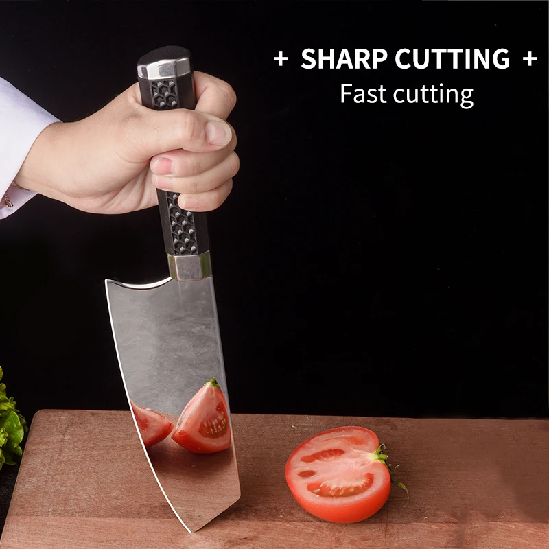 Нож Мясницкий кухонный шеф-повара зеркальный нож бритва из нержавеющей стали