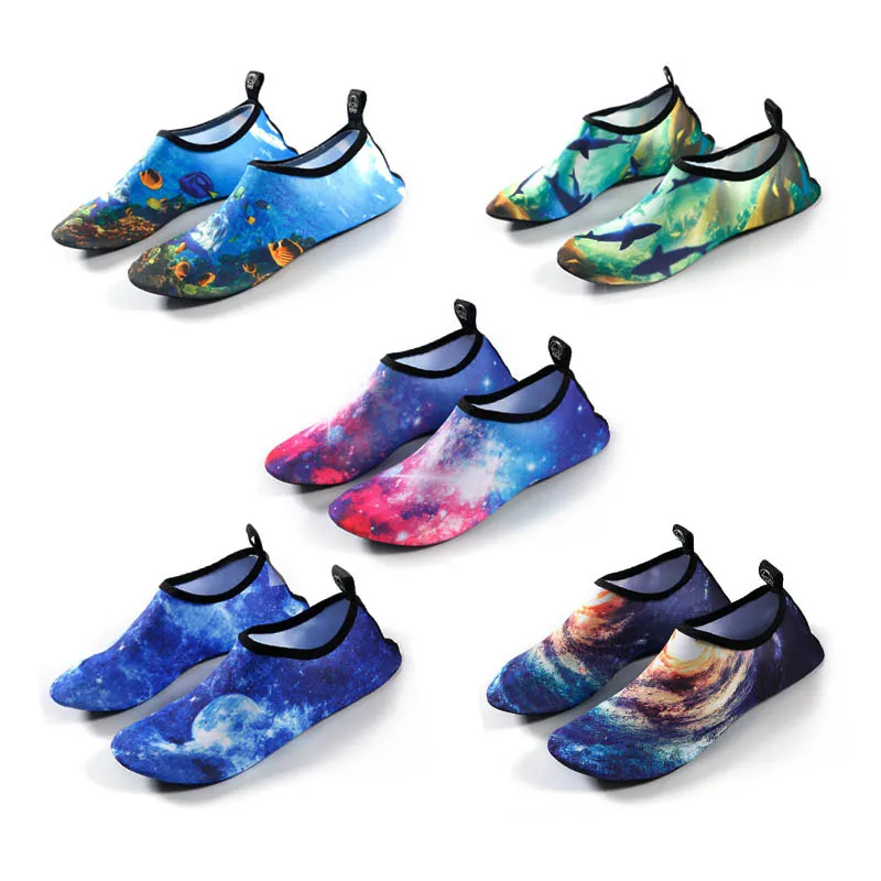 

Q Water Sports Supplies Waterproof Athletic Footwear Swimming Shoes Quick-dry Portable Seaside Beach Surfing Slippers TPR 1 Pair