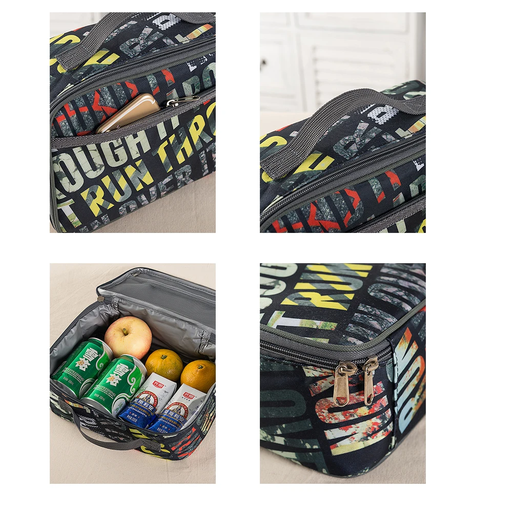 С ручкой карманная Портативная сумка для еды износостойкая Изолированная