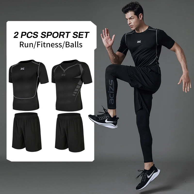 Мужской спортивный костюм для бега с круглым вырезом Футбольная спортивная