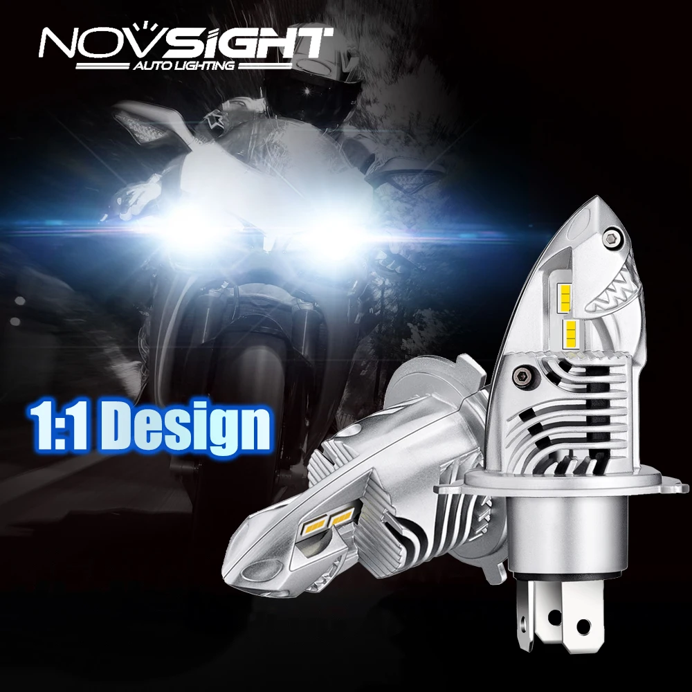 

Светодиодсветодиодный фары NOVSIGHT H4 HB2 9003, дальний/ближний свет, мотоциклетные фары, 6000K, 6000LM, 1:1, дизайн Plug And Play, фара для скутера, мотоцикла