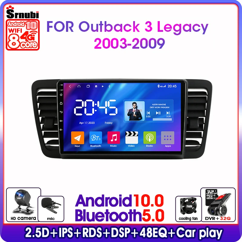 2 Din мультимедийный видеоплеер Android 10 0 автомобильное радио для Subaru Outback 3 Legacy 4 2003 2009