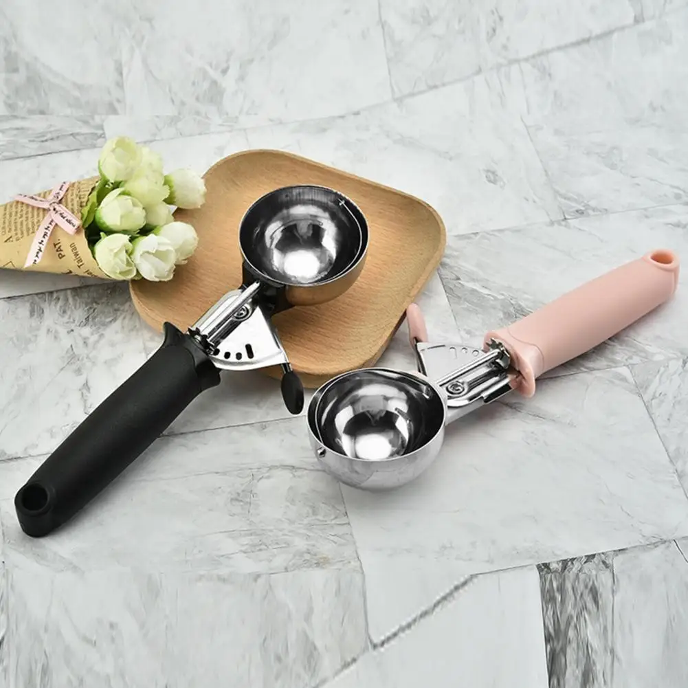 

Black Ice Cream Scoop High Hardness Smooth Kitchen Tools Fruit Scooper For Restaurants Round For Easy Manipulation Of The Spoon