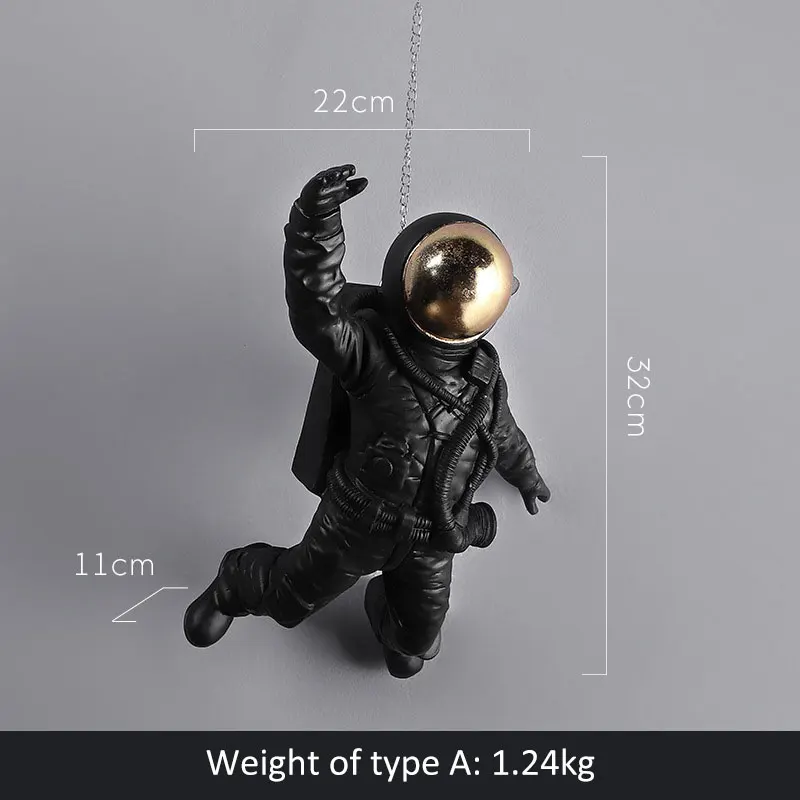 

Astronaut Figurines Modern Home Decor Spaceman Moon Figures Decorative Desktop Ornaments Resin Silver Cosmonaut Statues