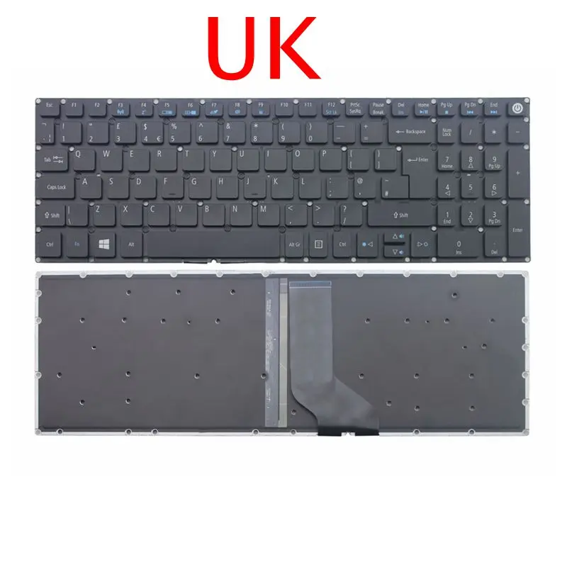 Клавиатура UK GB для Acer aspire E5-522 E5-532 E5-573 E5-722 E5-575 E5-523 E5-552 V5-591G с подсветкой | Компьютеры