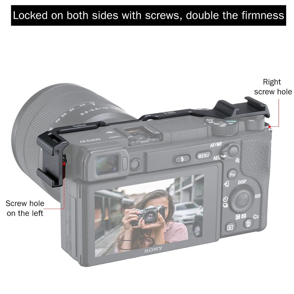 UURig двойной Холодный башмак пластина для sony A6400 кронштейн двойной накладной внешний микрофон светодиодный свет для студийной видеосъемки аксессуары
