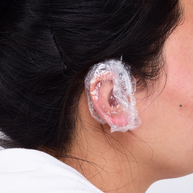 Одноразовые водонепроницаемые накладки для ушей 50/100 шт. прозрачные защитные в