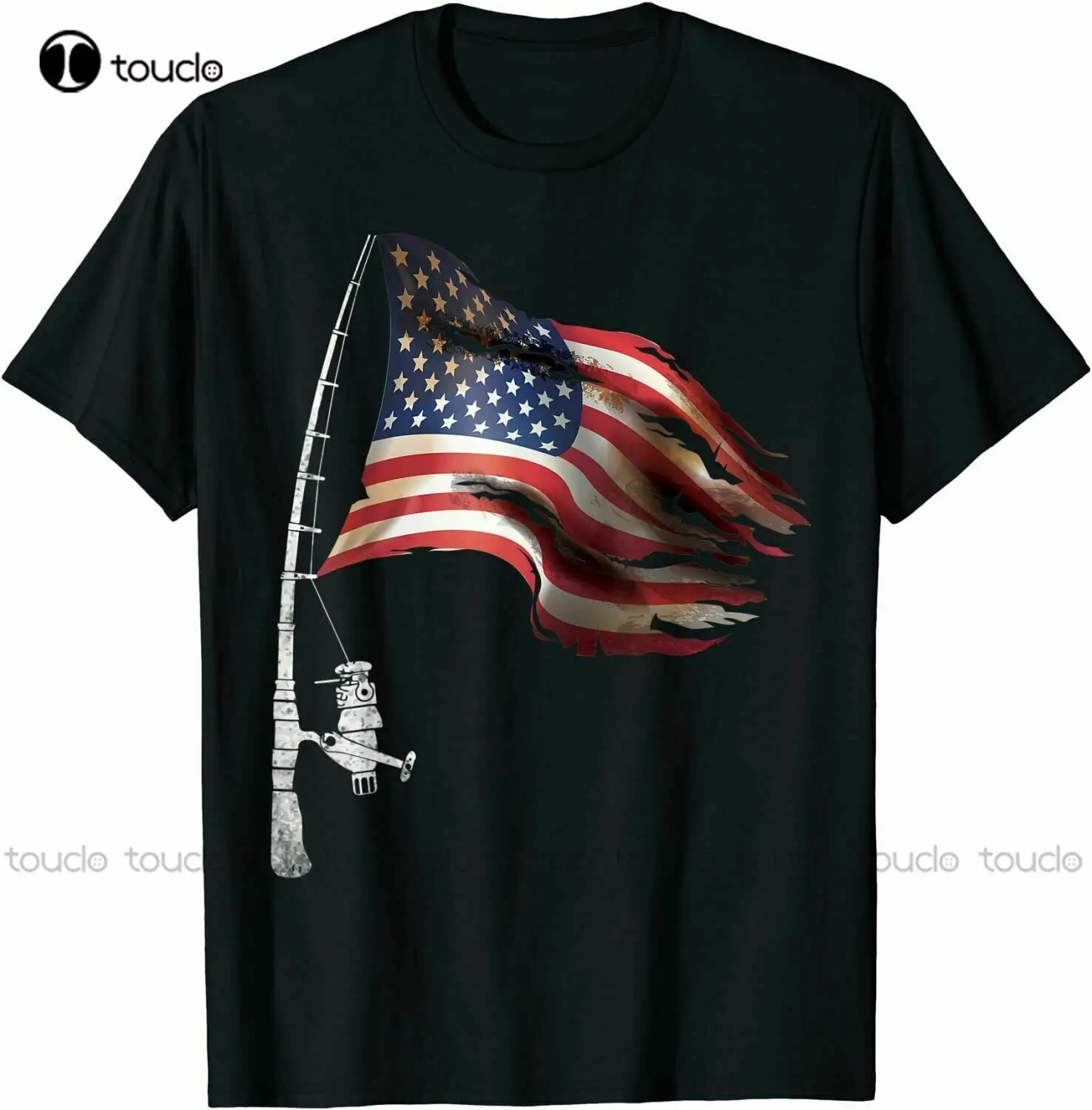 

New Fishing American Flag T Shirt - Fisherman Patriotic Day 4Th Of July Usa Shirt Cat Shirts For Women