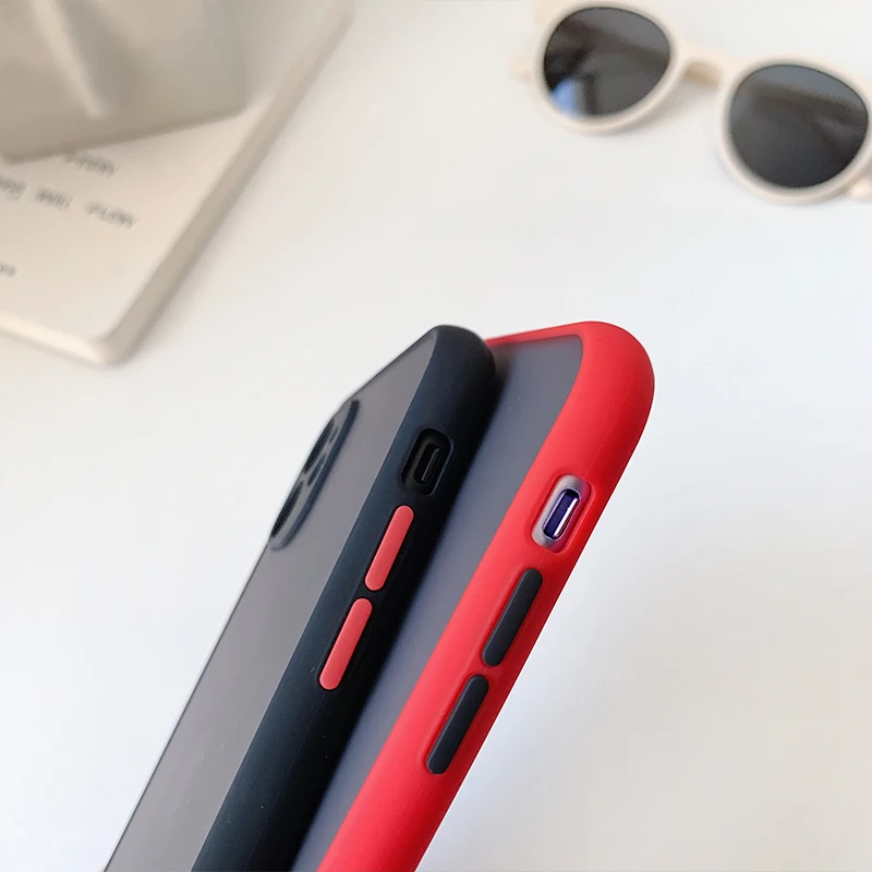 

Camera Protection Bumper Phone Cases For iphone 11 pro max XR XSMAX 6S 7 8 Plus SE 2020 Matte Translucent Shockproof Back Cover