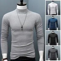 Men’s Half High Collar Bottoming Shirt Long Sleeve Uellow