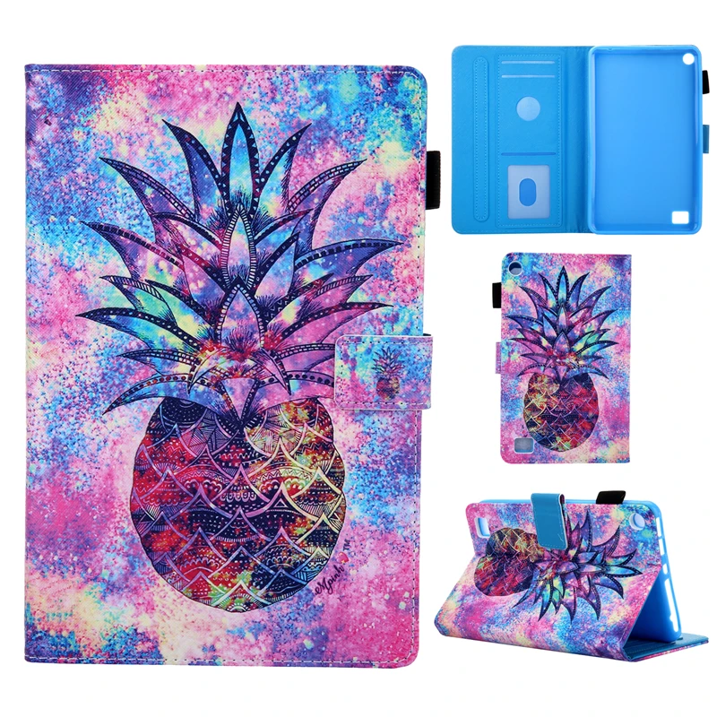 

Leather Cover Coque For Amazon Fire 7 Fire7 Cartoon Cat Stand Case For Amazon Kindle Fire 7 Fire7 2015 2017 7.0 inch Cover Cases