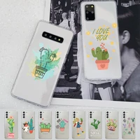 stylish cute cactus phone case for samsung a 51 30s 71 21s 70 10 31 30 52 12 40 s20 21 plus lite ultra